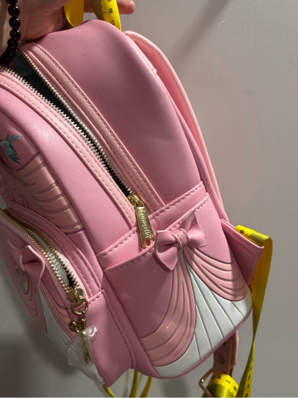 Loungefly cinderella 70 anniversary Pink Mini Backpack with Gold Zipper Detail - Picture 5 of 6